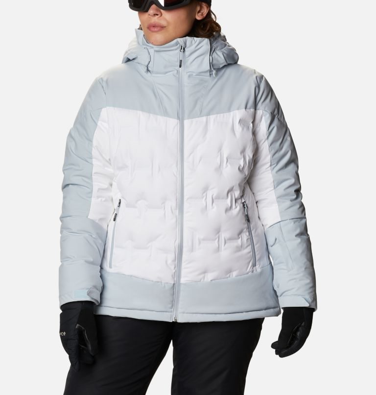 Women\'s Columbia Wild Card Down Jackets Grey / White | Plus Size CA-QL041